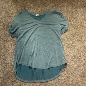 Mod Ref Blue V-Neck Short Sleeve Top